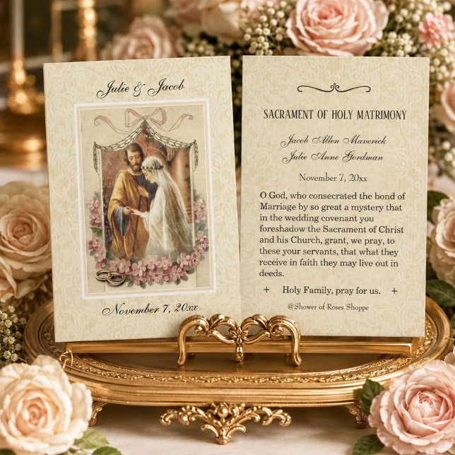 Traditional Catholic Wedding Favour Holy Card (Creator Uploaded)