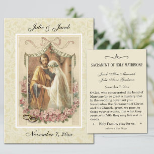 Traditional Catholic Wedding Favour Holy Card