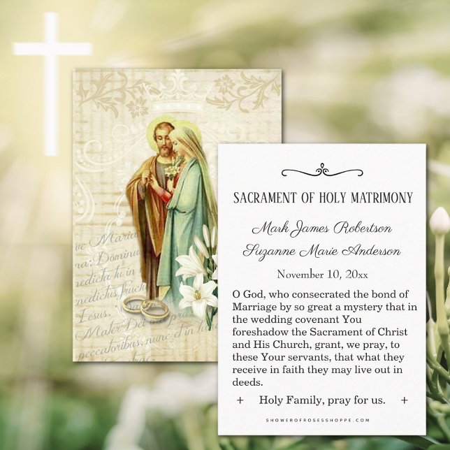 Traditional Catholic Wedding Favour Holy Card (Creator Uploaded)