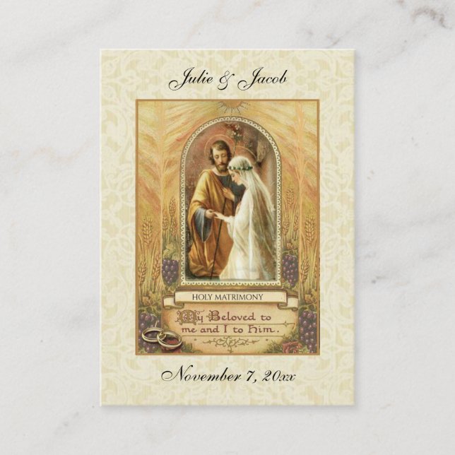 Traditional Catholic Wedding Favour Holy Card (Front)