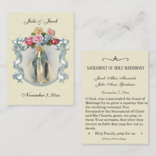 Traditional Catholic Wedding Favour Holy Card