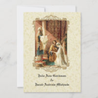 Traditional Catholic Wedding Gold Invitation