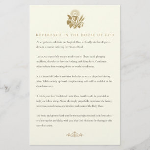 Traditional Catholic Wedding Guest Attire Card