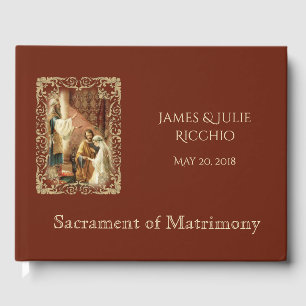 Traditional Catholic Wedding Marriage Bride Groom Guest Book