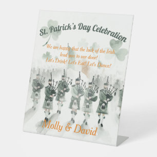 Traditional Celtic Irish St. Patrick’s Day Party Pedestal Sign