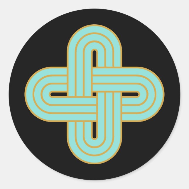 Traditional Celtic Solomon's Knot Emblem Classic Round Sticker (Front)