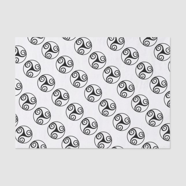 Traditional Celtic Triskele Design  Tissue Paper (Front)