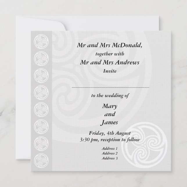 Traditional Celtic Wedding Invitation (Front)