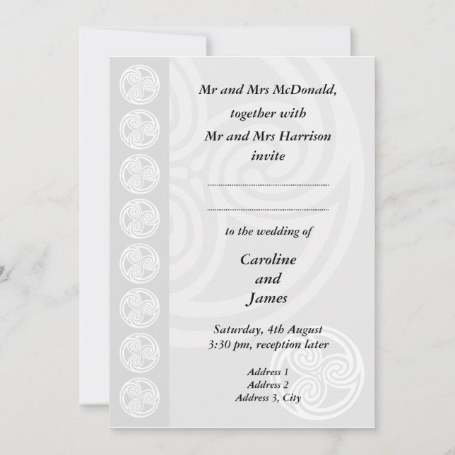 Traditional Celtic Wedding Invitation (Front)