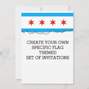 Traditional Chicago flag Invitation