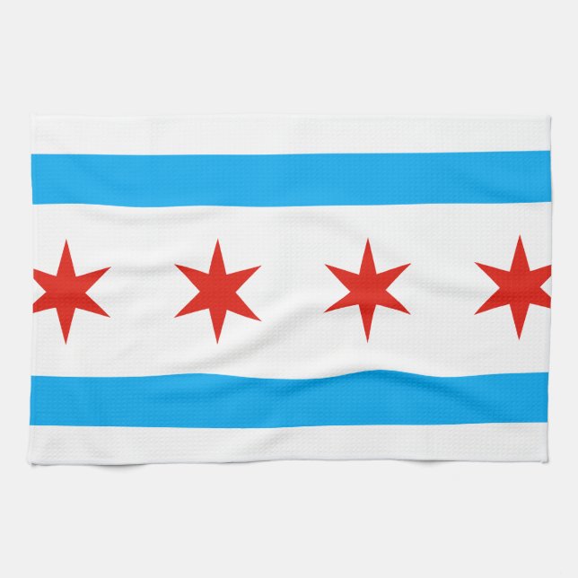 Traditional Chicago flag Kitchen Towel (Horizontal)