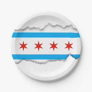 Traditional Chicago flag Paper Plate