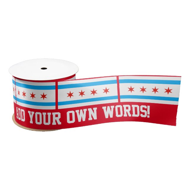 Traditional Chicago flag Satin Ribbon (Spool)