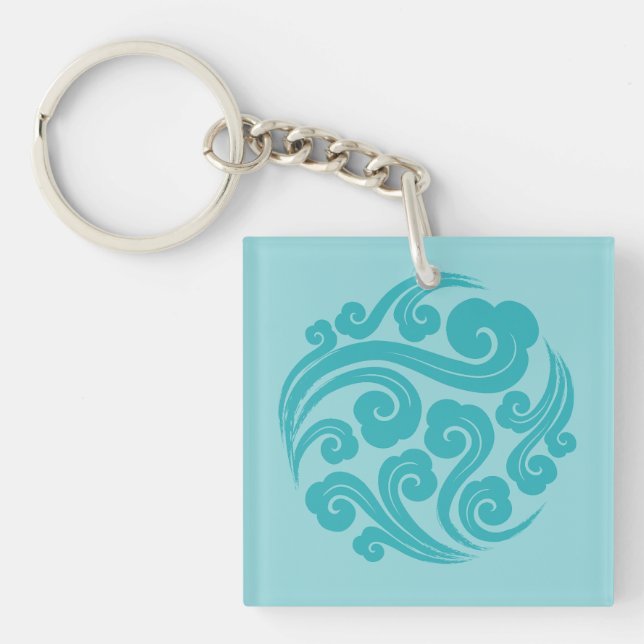 traditional Chinese auspicious cloud pattern Keychain (Front)