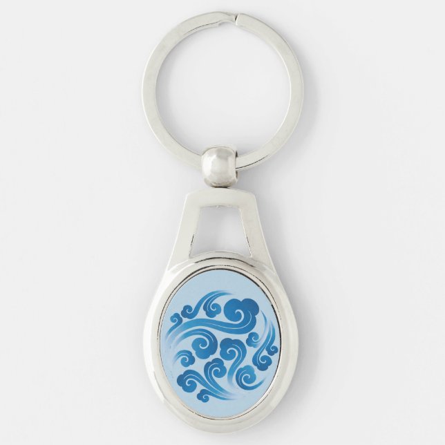 traditional Chinese auspicious cloud pattern Keychain (Front)