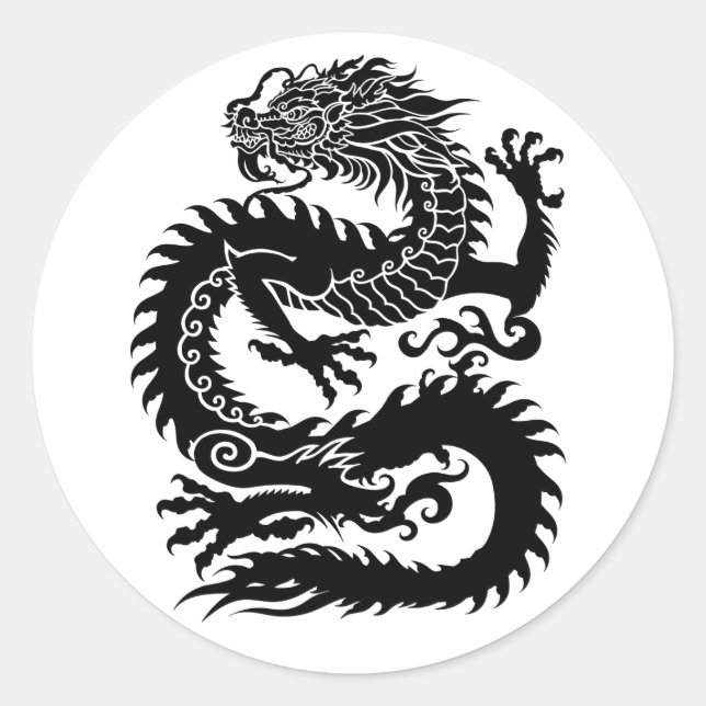 Traditional Chinese dragon Classic Round Sticker (Front)