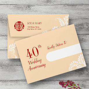 Traditional Chinese Wedding Anniversary Invitation Envelope