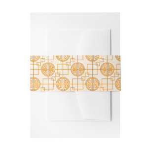 Traditional Chinese wedding auspicious peranakan  Invitation Belly Band