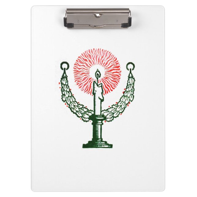 Traditional Christmas Candle Clipboard (Front)