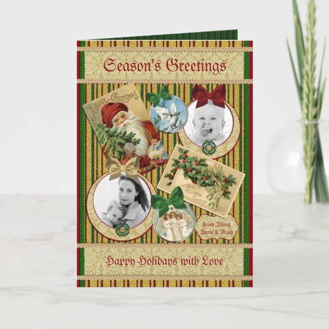 Traditional Christmas Classic Holiday Photo Frame Card (Front)