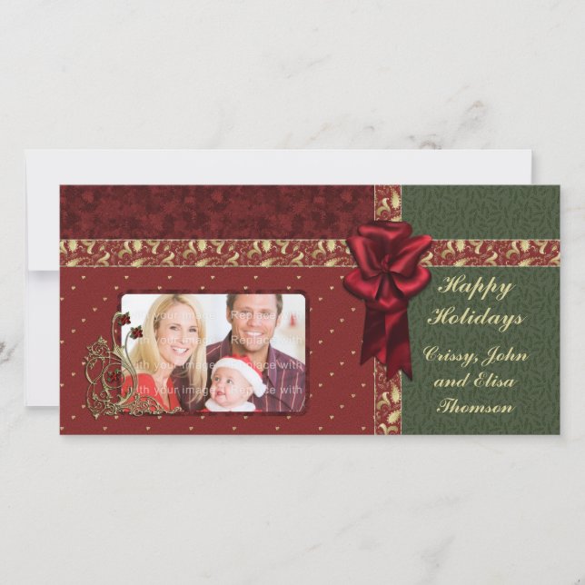 Traditional Christmas Design Holiday Card (Front)