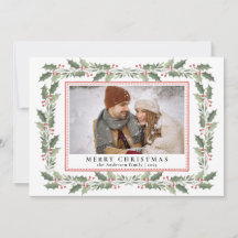 Traditional Christmas Holly Berries & Family Photo