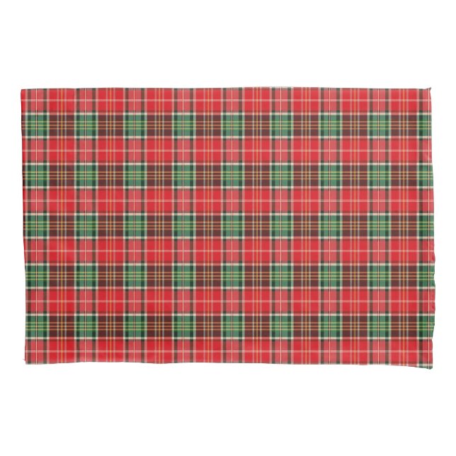 Traditional Christmas Plaid Pillowcase (Front)