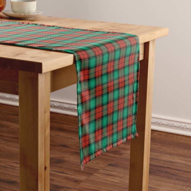 Traditional Christmas Plaid Short Table Runner (In Situ)
