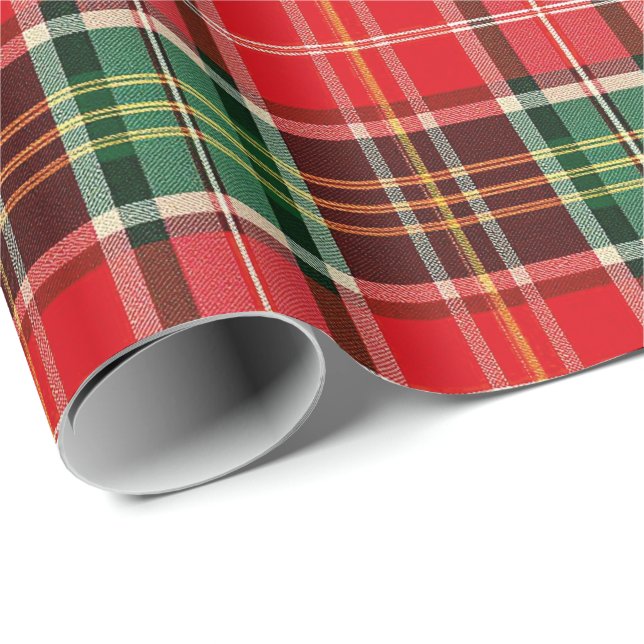 Traditional Christmas Plaid Wrapping Paper (Roll Corner)