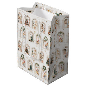 Traditional Christmas preparations mouse family Medium Gift Bag