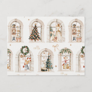Traditional Christmas preparations mouse family Postcard