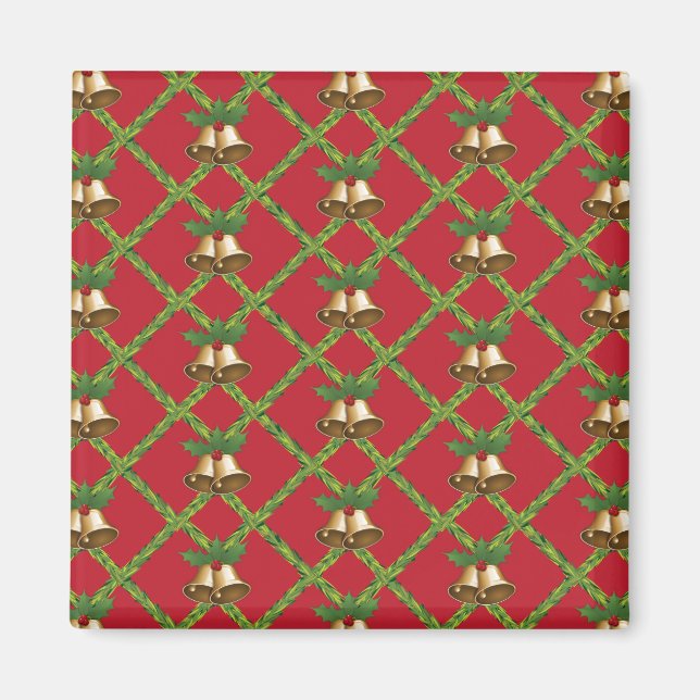 Traditional Christmas red and green jingle bells Magnet (Front)