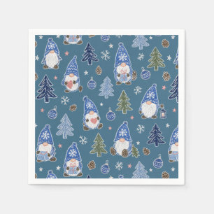 Traditional Christmas Reindeer Tree Pattern Napkin
