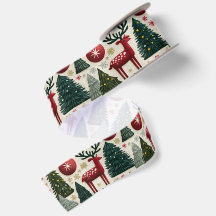 Traditional Christmas Reindeer Tree Pattern