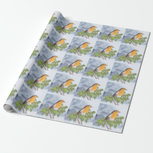 Traditional Christmas Robin and Ivy Wrapping Paper