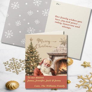 Traditional Christmas Santa Claus Editable Card