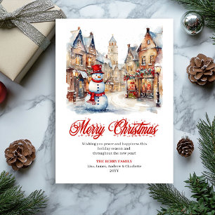 Traditional Christmas scene greeting card