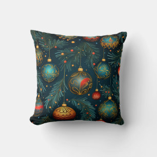 Traditional Christmas Throw Pillow