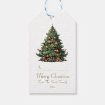 Traditional Christmas Tree Gift Tag