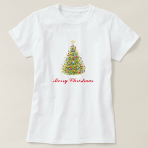 Traditional Christmas Tree Greeting Card T-Shirt