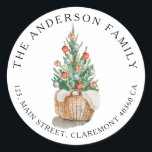 Traditional Christmas tree return address label<br><div class="desc">Christmas address sticker featuring a traditional Christmas tree. Find matching items and more options in my shop.</div>