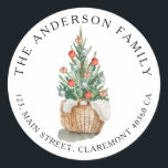 Traditional Christmas tree return address label<br><div class="desc">Christmas address sticker featuring a traditional Christmas tree. Find matching items and more options in my shop.</div>