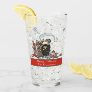 Traditional Christmas Vintage Santa Claus Holiday Glass