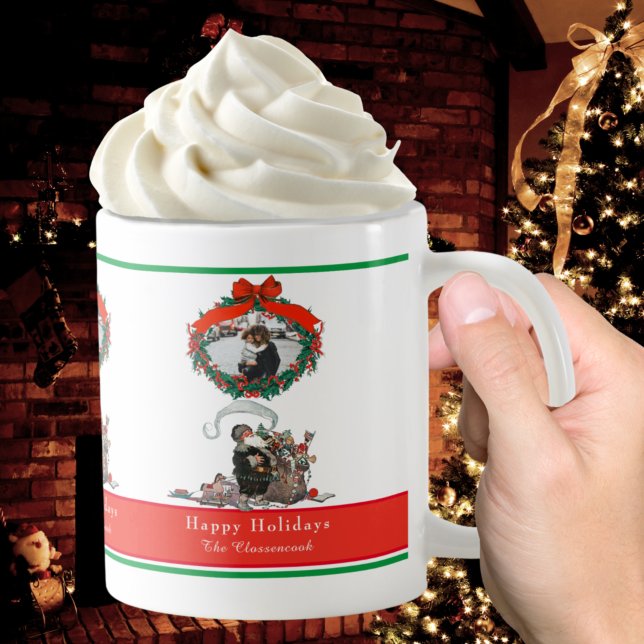 Traditional Christmas Vintage Santa Photo Holiday  Coffee Mug (Creator Uploaded)