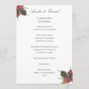 Traditional Christmas Wedding Ceremony Program