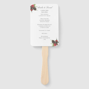 Traditional Christmas Wedding Ceremony Program Hand Fan