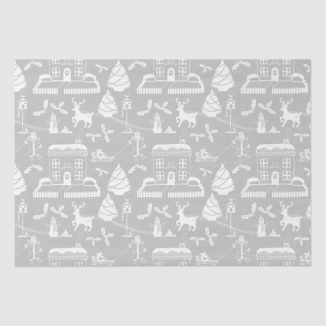 Traditional Christmas Winter Scene Tissue Paper (Front)