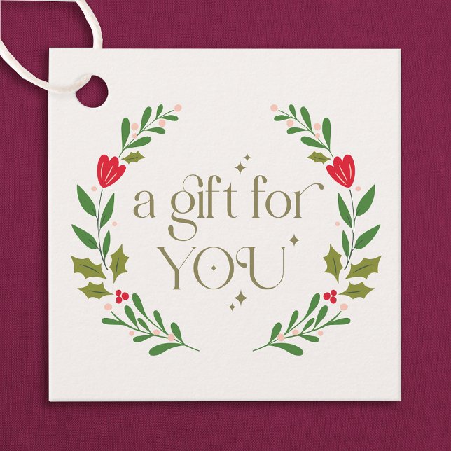 Traditional Christmas Wreath Gift  Favour Tags (Creator Uploaded)