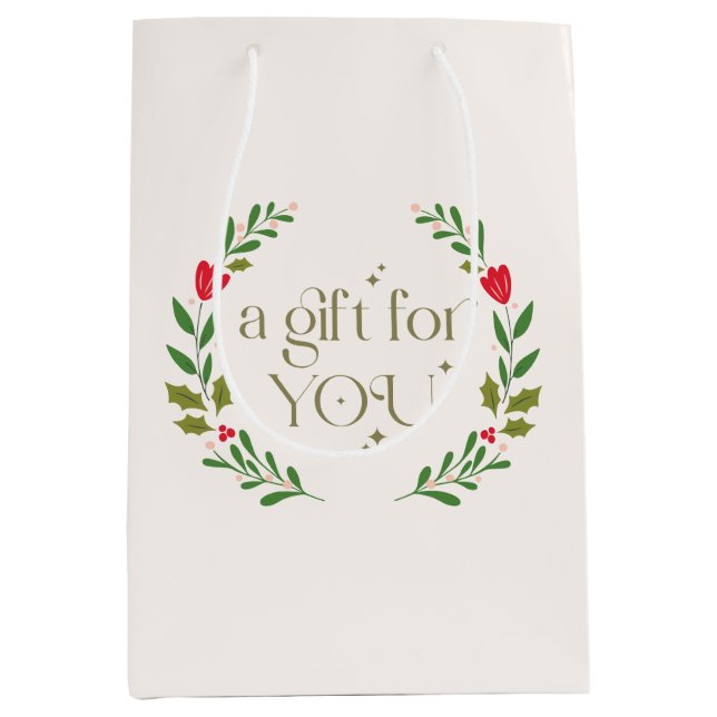 Traditional Christmas Wreath Gift  Medium Gift Bag (Front)