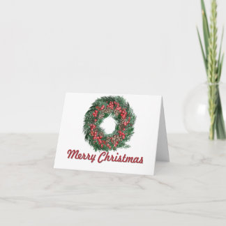 Traditional Christmas Wreath Illustration no photo Card